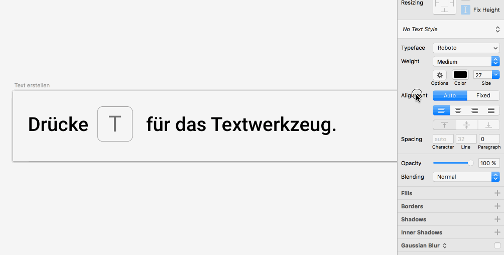 Text Fett und kursiv schreiben in Sketch